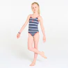 Maillot de bain rayé 1 pièce bleu fille