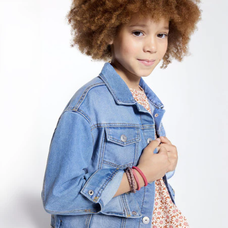 Veste en jean bleu fille