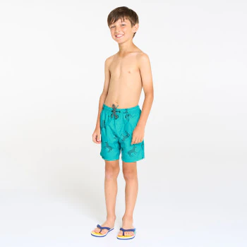 Short de bain imprimé zèbre bleu Garçon