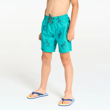 Short de bain imprimé zèbre bleu Garçon