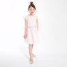 Robe chic en coton et lin irisé rose nude Fille