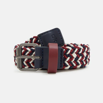 Ceinture tressée élastiquée tricolore garçon