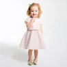 Robe chic lin irisé rose bébé fille