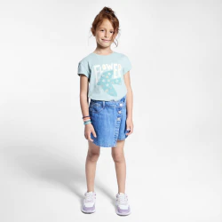 Mini jupe-short en jean bleue fille