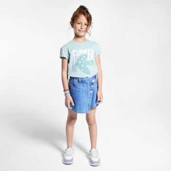 Mini jupe-short en jean bleue fille