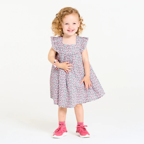 Robe chic fleurie rose bébé fille