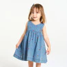 Robe croisée denim fraises bleu bébé fille