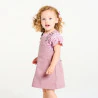 Robe salopette sergé de coton mauve bébé fille