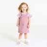 Robe salopette sergé de coton mauve bébé fille