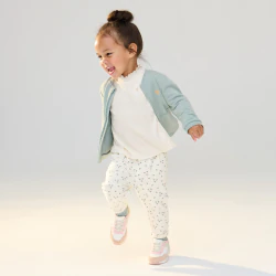 Pantalon molleton fleuri blanc bébé fille