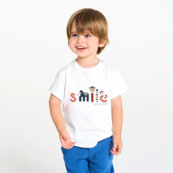 T-shirt animaux blanc bébé garçon