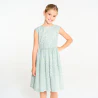 Robe en satin fleuri vert Fille