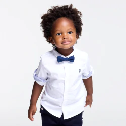 Chemise manches retroussables coton blanc bébé garçon